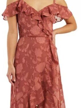 BCX Womens Pink Applique Hi-Low Cocktail and Party Dress Juniors S